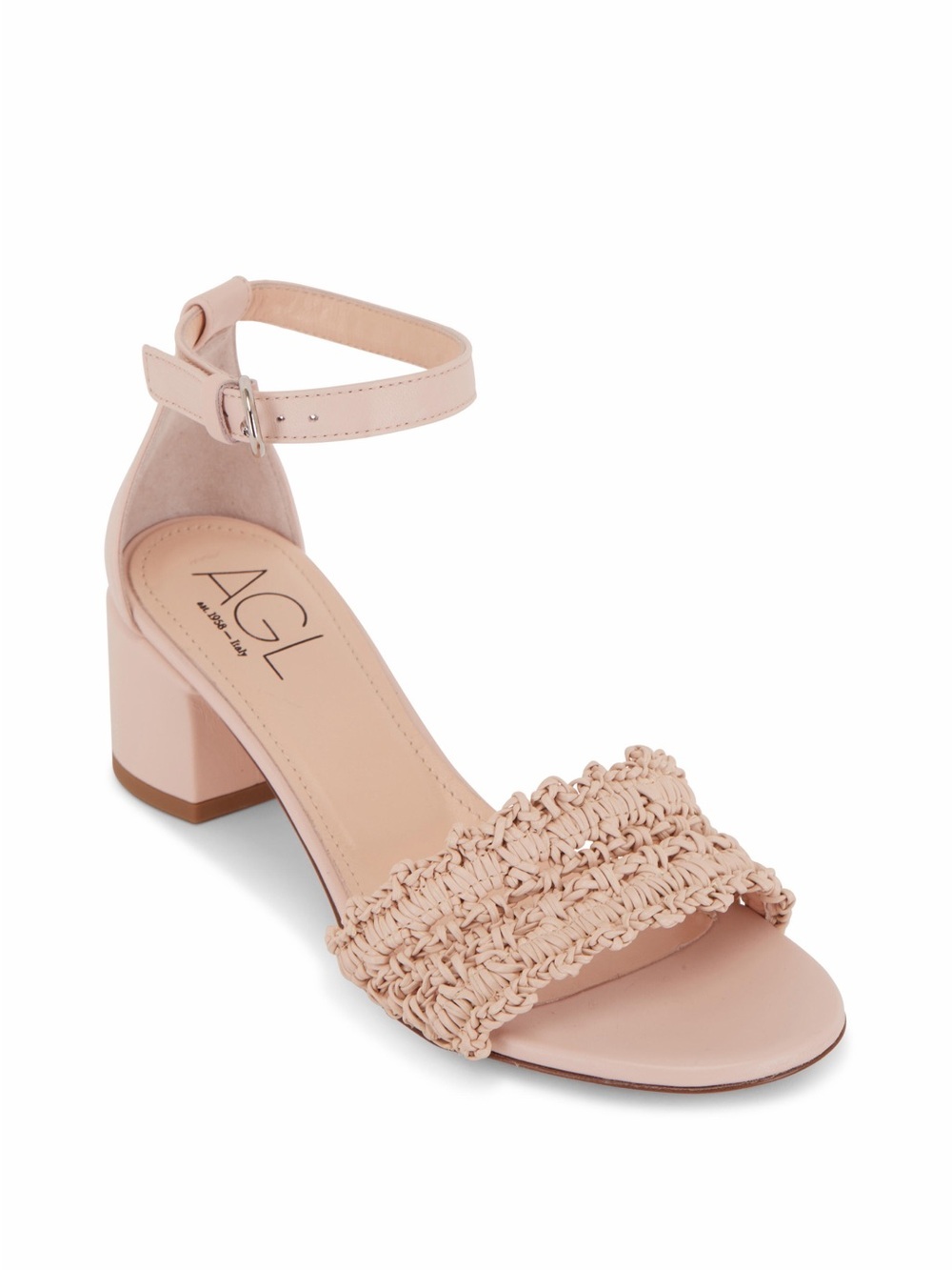AGL Crochet Penny Block Heel Sandal Size EU 36